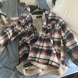 Oversized flesh plaid jacket